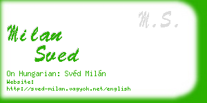 milan sved business card